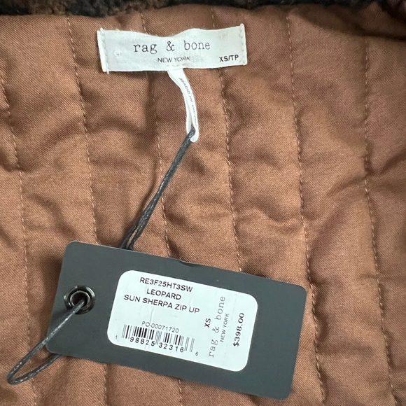 Rag & Bone  Sun Sherpa Zip Up Leopard Jacket - Picture 10 of 17
